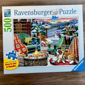 RAVENSBURGER 500 PIECE PUZZLE - APRES ALL DAY/APRES SKI - LARGE PIECE FORMAT
